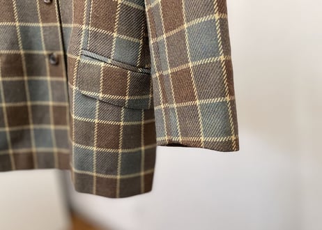 80s gucci  no collar check jacket