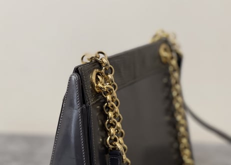 salvatore ferragamo gold chain leather bag