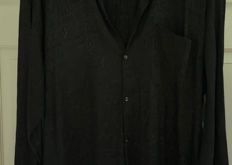 90s "総柄" silk shirt