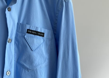 prada triangle logo shirt