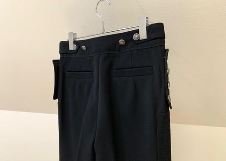 louis vuitton side silver button trousers black