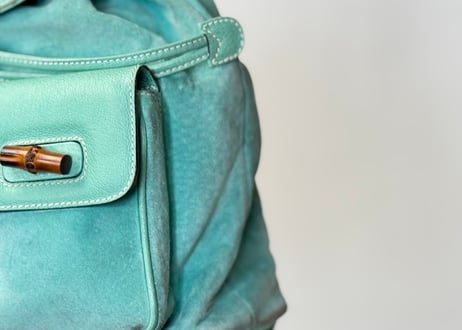 80-90s gucci leather bag tiffany blue