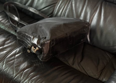 prada crocodile embossed nylon bag