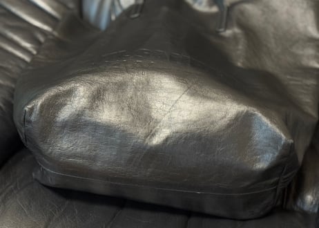 jilsander leather logo bag