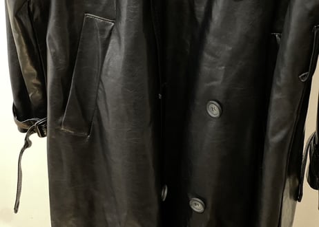 80-90s leather trench coat