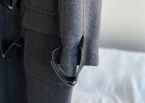 comme des garcons leather buckle duffle coat