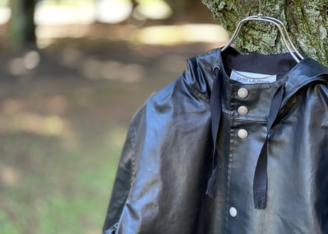 saint laurent paris pvc leather hoodie