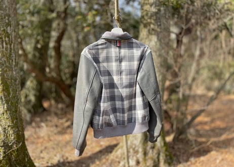 thom browne leather stadium jumper