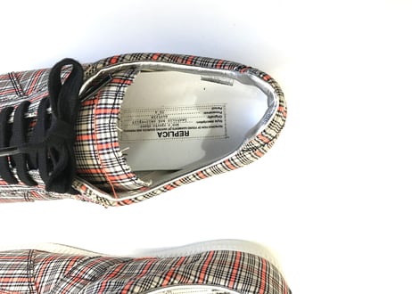 2019aw maison margiela check german trainer 41 dead stock