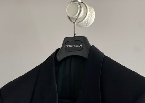 giorgio armani double tuxedo set up suit dead stock