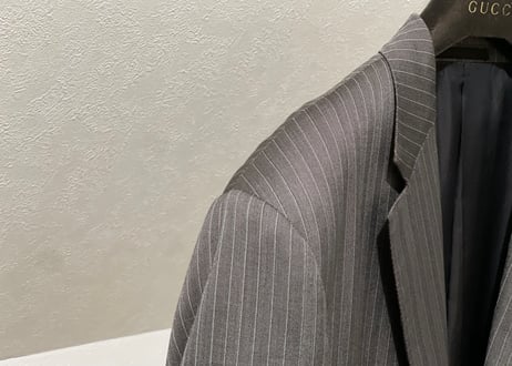 gucci set up suit silk wool gray stripe