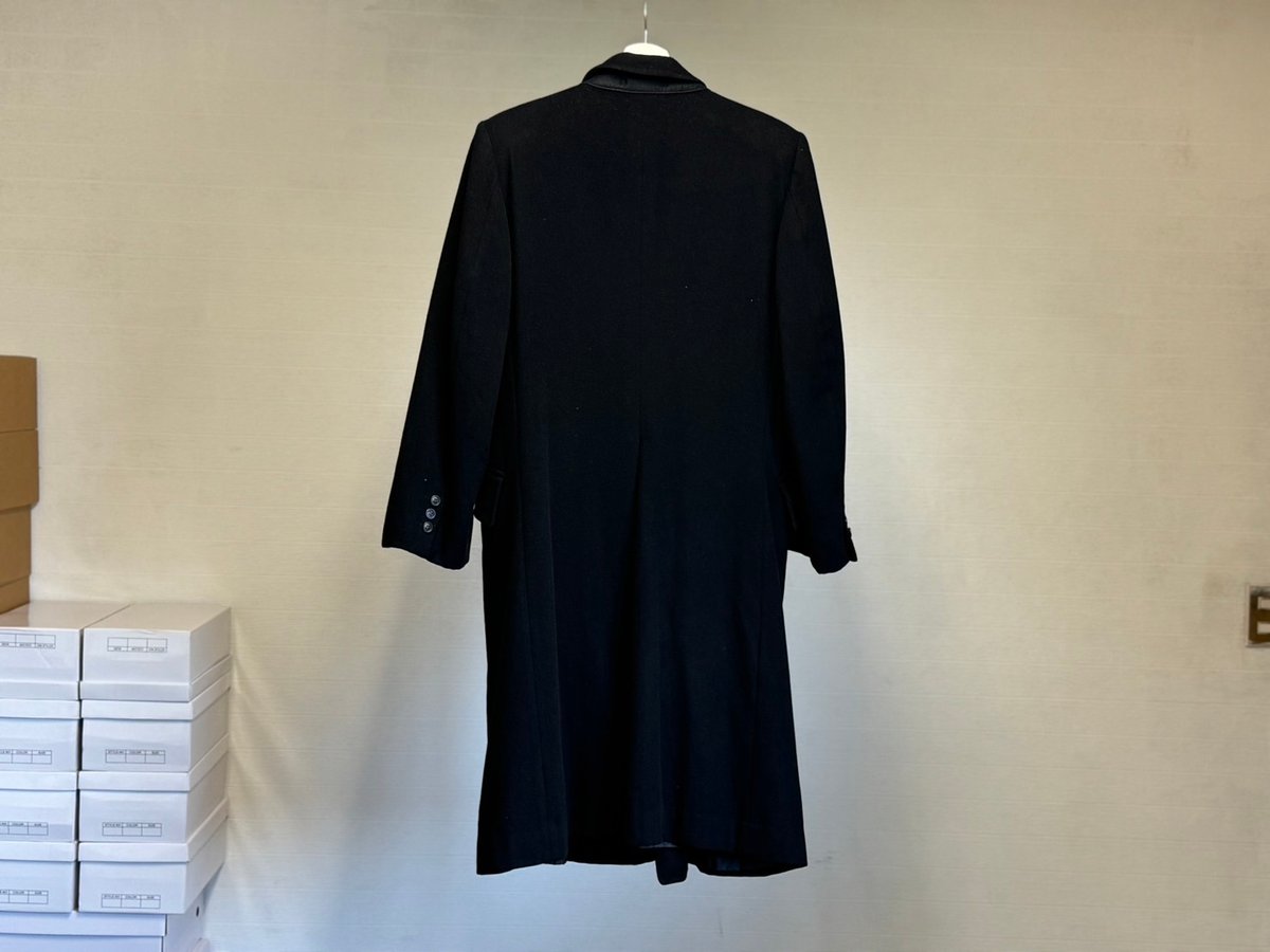 yves saint laurent wool double long coat | week