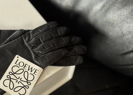 loewe anagram leather gloves