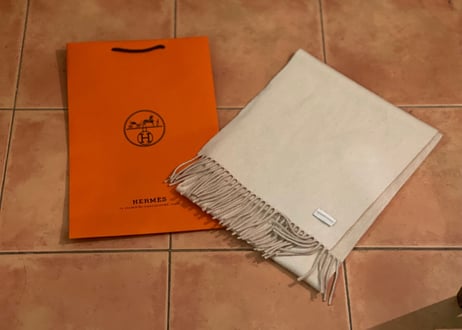 hermes cashmere muffler dead stock
