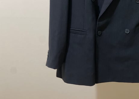 versace stripe double set up suit
