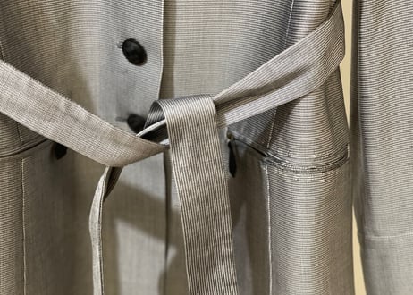 hermes silk belted jacket gray