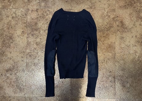 maison margiela 2017ss elbow patch cardigan