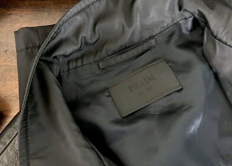 00s prada leather nylon jacket
