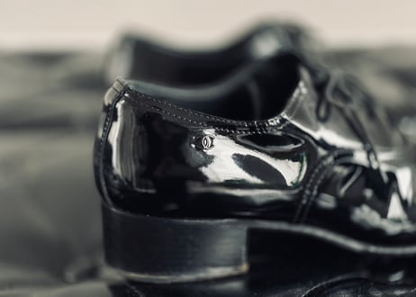 chanel "coco" logo heel dress shose