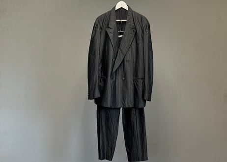 80s yves saint laurent silk double set up suit
