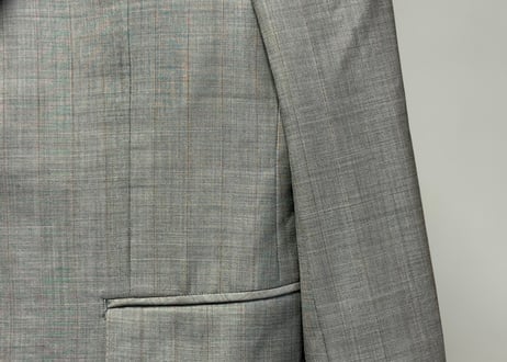 yves saint laurent gray check set up suit