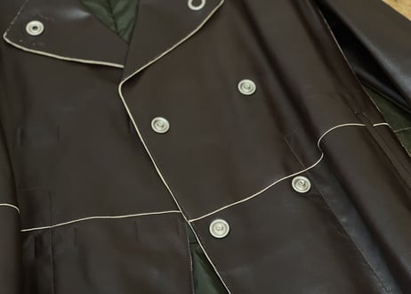 jilsander leather double coat