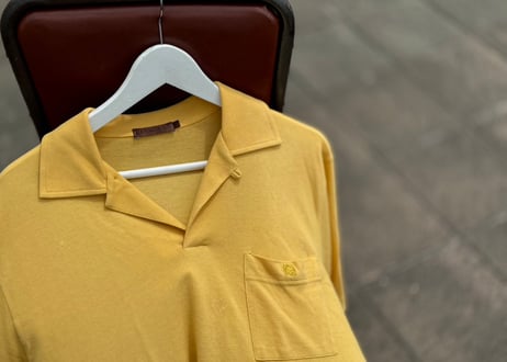 80-90s loewe anagram logo mustard polo shirt