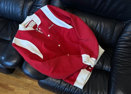 maison kitsune leather switch logo jacket