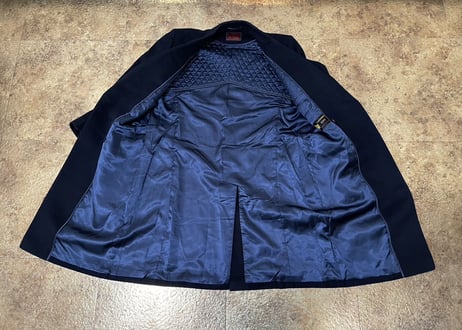 80-90s pure cashmere quilting double chesterfield coat