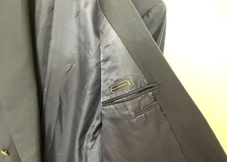 hermes gold button cashmere wool blazer