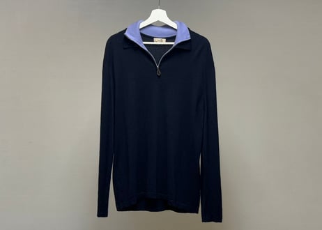 hermes cashmere half zip knit