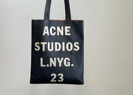 acne studios logo leather bag