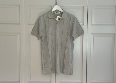 im isseymiyake stripe polo shirt dead stock gray M