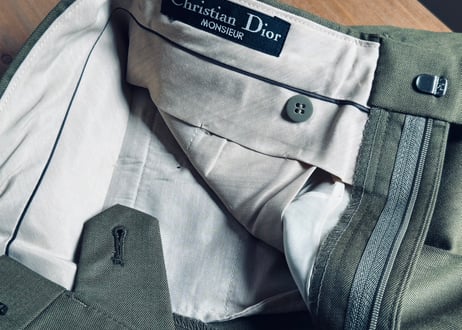 90s dior khaki tack trousers