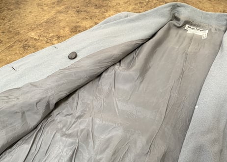 salvatore ferragamo no collar double jacket gray