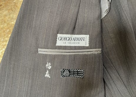 80s giorgio armani stripe double set up suit