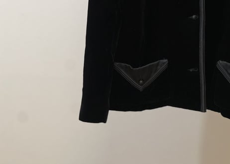 chanel leather × velour jacket