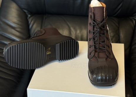 maison margiela leather boots dead stock