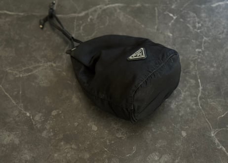 prada nylon logo bag black