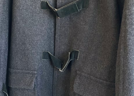comme des garcons leather buckle duffle coat