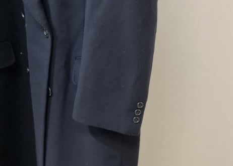 80-90s pure cashmere quilting double chesterfield coat