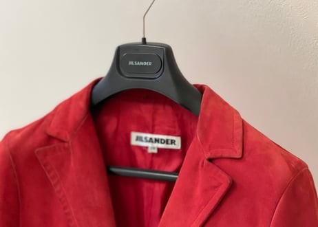 jilsander 90s leather jacket red