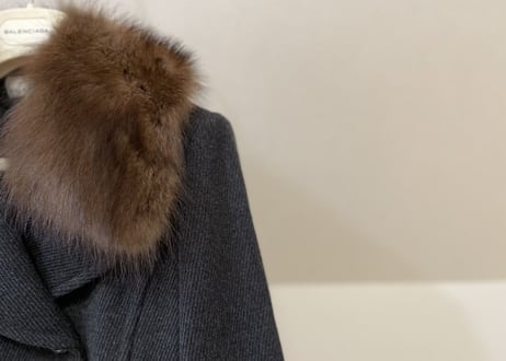 balenciaga double fur coat