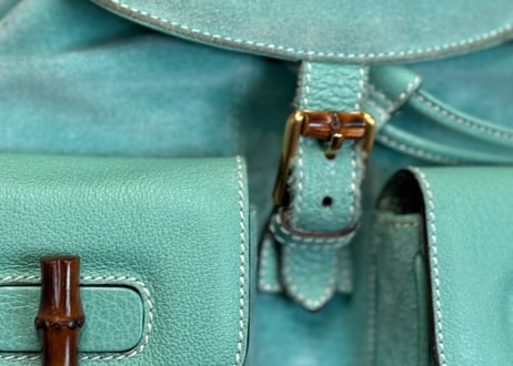 80-90s gucci leather bag tiffany blue