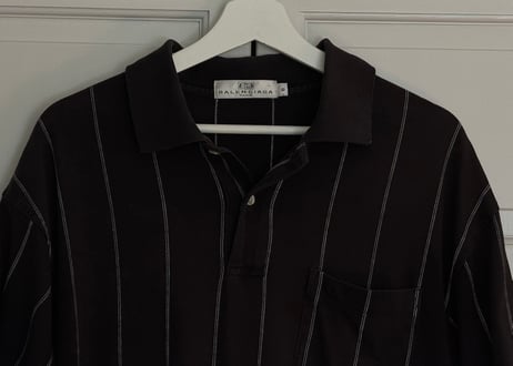 balenciaga logo stripe polo shirt
