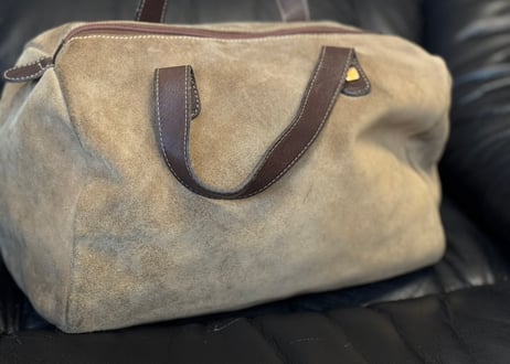 loewe anagram suede leather bag