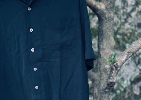 90s silk open collar shirt