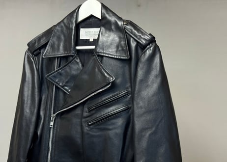 90s leather double coat