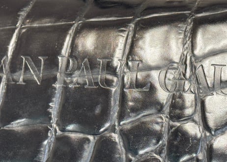 jean paul gaurtier logo leather shoulder bag