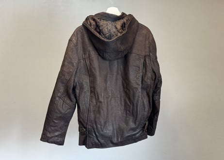 80s leather fireman jacket